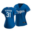 Dodgers Joc Pederson #31 2020 World Series Champions Royal Alternate Women's Replica Jersey