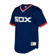Chicago White Sox Mitchell And Ness Big And Tall Cooperstown Collection Mesh Wordmark V-Neck- Navy Jersey