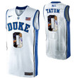 Duke Blue Devils White Jayson Tatum NCAA College Basketball Player Portrait Fashion Jersey