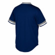 Chicago Cubs Mitchell And Ness Big And Tall Cooperstown Collection Mesh Wordmark V-Neck- Navy Jersey
