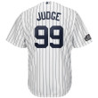 Aaron Judge New York Yankees Majestic 2019 London Series Cool Base Player- White Navy Jersey