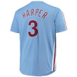 Bryce Harper Philadelphia Phillies Majestic Big And Tall Alternate Cool Base Player- Light Blue Jersey