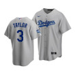Men's Los Angeles Dodgers Chris Taylor #3 2020 World Series Champions Gray Replica Alternate Jersey , MLB Jersey