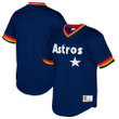 Houston Astros Mitchell And Ness Big And Tall Cooperstown Collection Mesh Wordmark V-Neck Jersey - Navy , MLB Jersey
