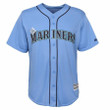 Ichiro Suzuki Seattle Mariners Majestic Official Cool Base Player Jersey - Light Blue , MLB Jersey