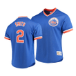 Men's New York Mets Dominic Smith #2 Cooperstown Collection Mesh V-Neck Jersey Royal , MLB Jersey