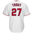 Mike Trout #27 Los Angeles Angels Majestic Big And Tall Cool Base Player Jersey - White , MLB Jersey