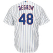 Jacob deGrom New York Mets Majestic Big And Tall Official Cool Base Player Jersey - White Royal , MLB Jersey