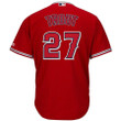 Mike Trout Los Angeles Angels Majestic Alternate Big And Tall Cool Base Player Jersey - Scarlet , MLB Jersey