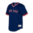 Boston Red Sox Mitchell And Ness Big And Tall Cooperstown Collection Mesh Wordmark V-Neck Jersey - Navy Color , MLB Jersey
