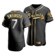 Men's Atlanta Braves Dansby Swanson #7 Gold Edition Black  Jersey , MLB Jersey