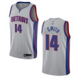 Men's Detroit Pistons #14 Ish Smith Statement Swingman Jersey - Gray , Basketball Jersey