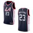 2019-20 Men Los Angeles Clippers #23 Lou Williams City Edition Swingman Jersey - Navy , Basketball Jersey