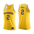 Michigan Wolverines Maize Jordan Poole Basketball Jersey