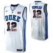 Duke Blue Devils White Kyle Singler NCAA College Basketball Player Portrait Fashion Jersey