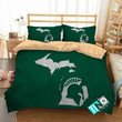 NCAA Michigan State Spartans 2 Logo N 3D Personalized Customized Bedding Sets Duvet Cover Bedroom Set Bedset Bedlinen