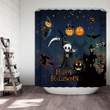Cartoon Halloween Characters Welcome Party Shower Curtain