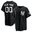 Customized Yankees Jersey, Custom Youth New York Yankees Jersey - Black/White Replica