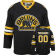 Youth's Custom Black Boston Bruins Jersey