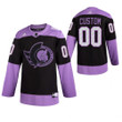 Men's Custom Ottawa Senators Hockey Fights Cancer Purple  Jersey