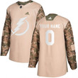 Tampa Bay Lightning Custom Official Camo   Youth Veterans Day Practice NHL Hockey Jersey