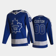 Men Toronto Maple Leafs Custom #00 Reverse Retro 2020-21 Blue Special Edition  Jersey