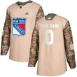 Youth  New York Rangers Custom Camo Veterans Day Practice Official  Jersey