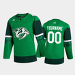 Men's Nashville Predators Custom #00 2020 St. Patrick's Day  Player Jersey Green