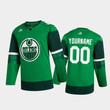 Men's Edmonton Oilers Custom #00 2020 St. Patrick's Day  Player Jersey Green