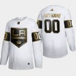 Custom LA Kings Jersey, Men's Los Angeles Kings Custom #00 NHL Golden Edition White  Jersey