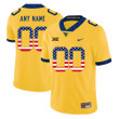 Youth West Virginia Mountaineers Customized Yellow USA Flag College Football Jersey