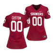 Oklahoma Sooners Custom 00 Crimson College Football Game Jersey Women's