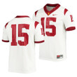 USC Trojans Custom 15 White College Football Game Jersey Youth
