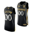 Men Kansas Jayhawks Custom #00 Black Basketball Jersey 2021-22 Golden Edition