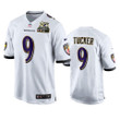 Baltimore Ravens Justin Tucker White 2X Super Bowl Champions Patch Game Jersey