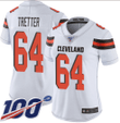 Limited Women's JC Tretter White Road Jersey - #64 Football Cleveland Browns 100th Season Vapor Untouchable