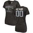 Las Vegas Raiders NFL Pro Line Women's Distressed Customized Tri-Blend V-Neck Shirt - Black