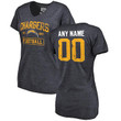 Los Angeles Chargers NFL Pro Line Women's Distressed Customized Name & Number V-Neck Shirt - Navy