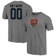 Chicago Bears Customized Heritage Name & Number Tri-Blend Shirt - Heathered Gray
