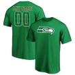 Seattle Seahawks Emerald Plaid Customized Name & Number T-Shirt - Green