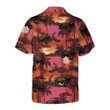 Jeep Tropical Sunset Pattern Hawaiian Shirt, Retro Vibe Jeep Beach Shirt For Men
