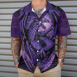 Purple Neon Dragon Hawaiian Shirt, Black And Purple Dragon Shirt, Best Gift For Dragon Lovers