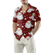 Red Santa Cozy Christmas Hawaiian Shirt, Short Sleeve Santa Christmas Hawaiian Shirt, Gift For Christmas Day