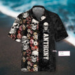 Skull Heads Vintage Floral Pattern Custom Hawaiian Shirt, Tropical Flowers Skull Shirt