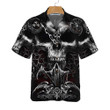 Skull Death Hawaiian Shirt, Black And White Gothic Skull Shirt For Men And Women