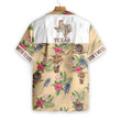 Insignia Bluebonnet Texas Hawaiian Shirt White Back Cream Version, Don't Mess With Texas Armadillo and Longhorn, Texas Home Shirt For Men