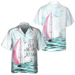 Watercolor Sailboat Hawaiian Shirt, Short Sleeve Sailboat Shirt, Unique Nautical Shirt