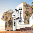 US Army Veteran Vintage Custom Hawaiian Shirt, Proud Veteran Shirt, Personalized Gift For Veteran Day