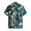 Tropical Blue Leaves & Bees Hawaiian Shirt