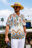 Tropical Peacock Feathers Native American Hawaiian Shirt. Vintage Native American Shirt For Men And Women